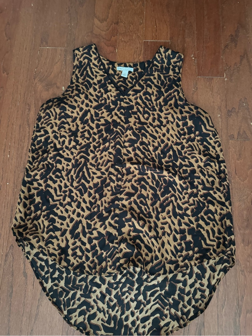 Cato Black & Brown Animal Print Sleeveless V-Neck Camisole